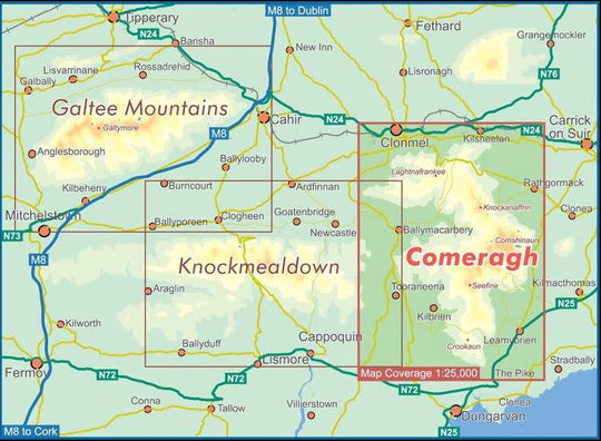 Comeragh 1:25000 Encapsulated Map adventure.ie