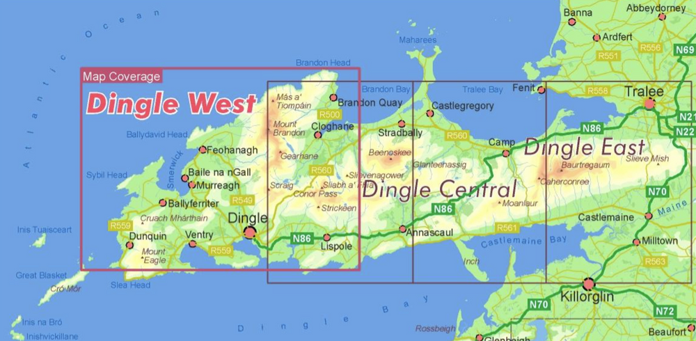 Dingle West Brandon Encapsulated 1:25,000 Map